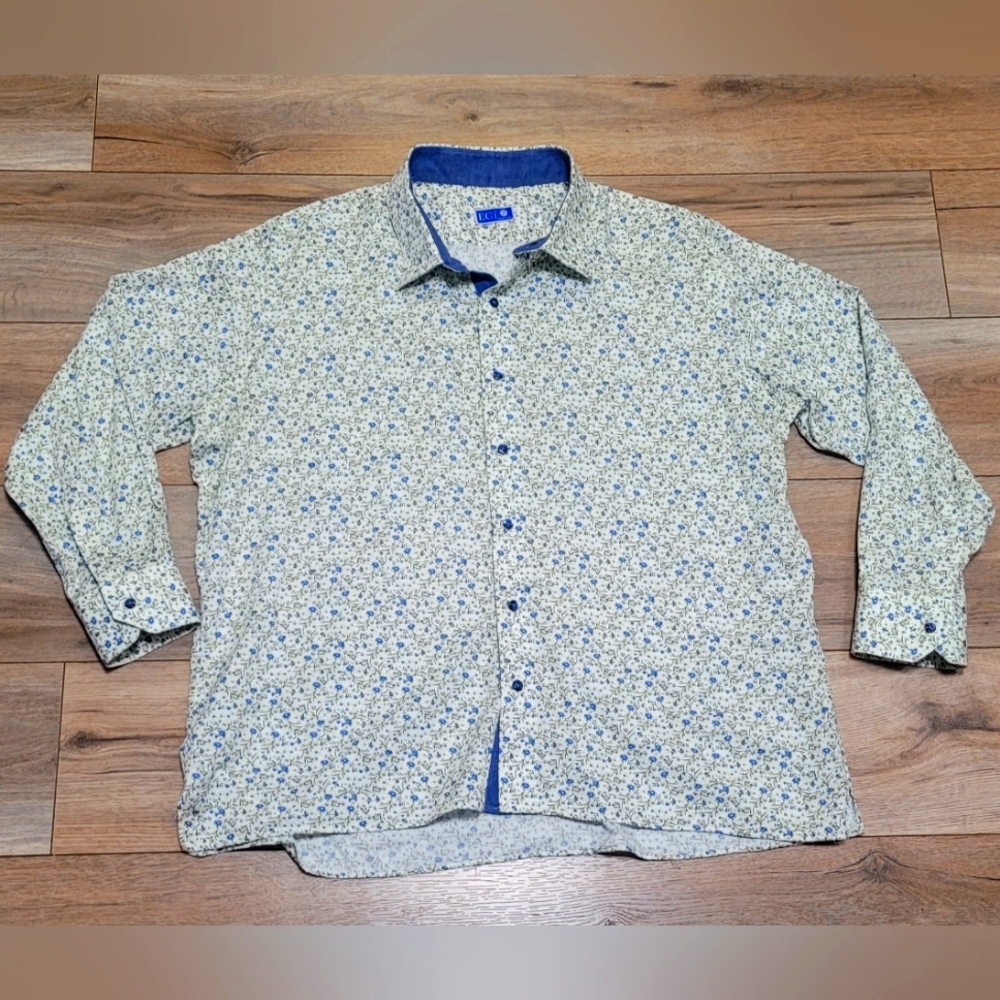 EC By Tom James Floral Long Sleeve Button Dress Shirt  Mens Size S